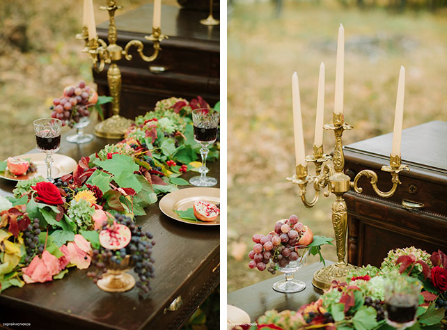 Винтажный шик, роскошная осенняя свадьба в лесу, декор места церемонии