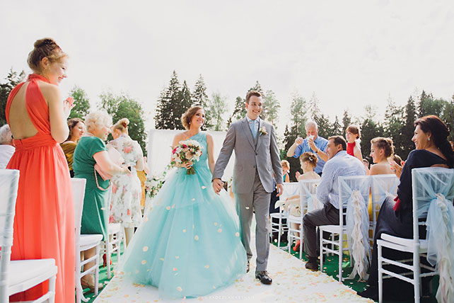 Русско-бразильская свадьба Яны и Арона, молодожёны после церемонии бракосочетания