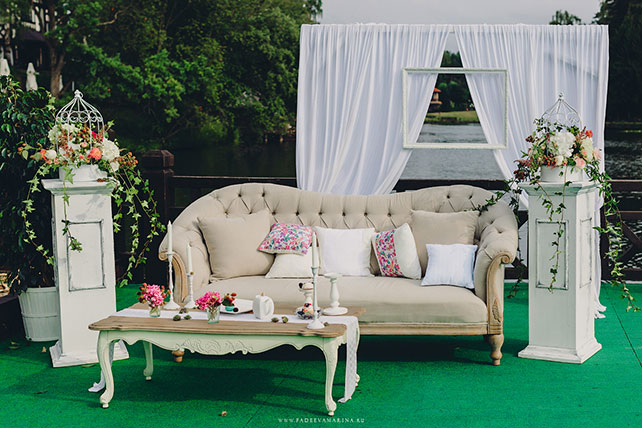 Русско-бразильская свадьба Яны и Арона, декор зоны отдыха