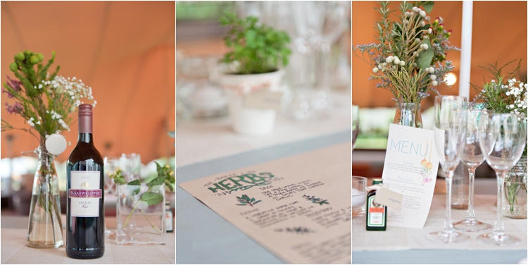 Декор свадебного стола, травы в оформлении