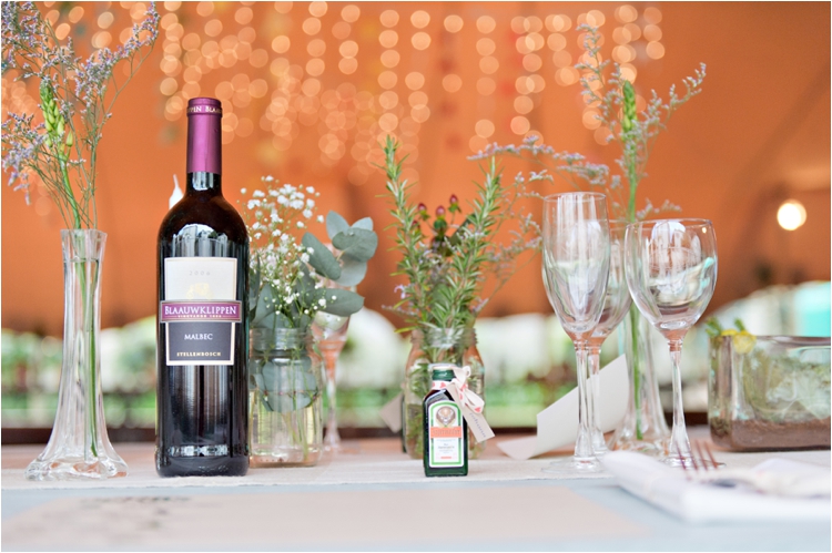 Вина на свадебном столе