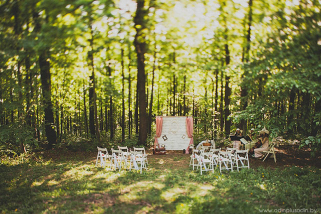 уютная свадьба в стиле рустик, место церемонии