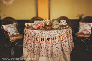 уютная свадьба в стиле рустик, декор места торжества