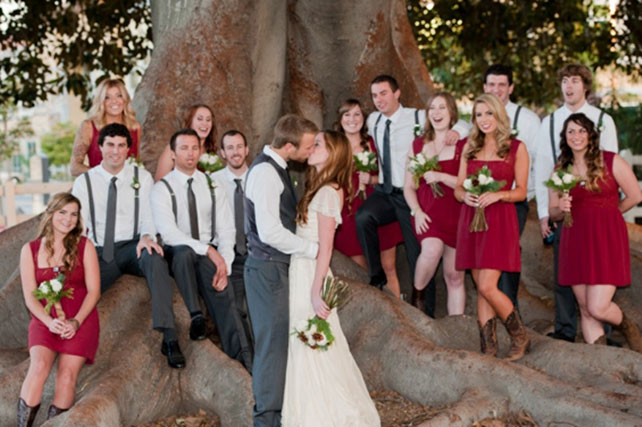 Рождественская свадьба, подружки невесты, друзья жениха