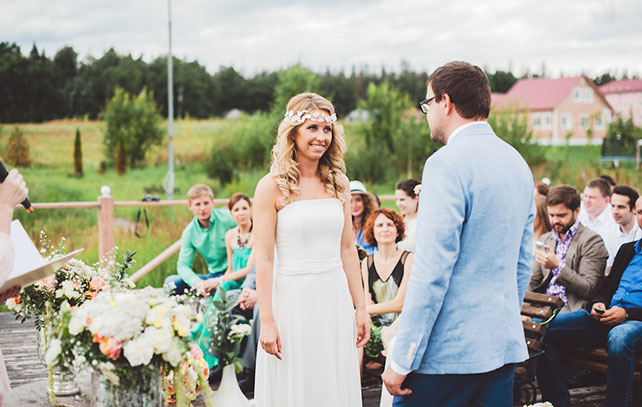 торжественная церемония бракосочетания, Трогательная рустикальная свадьба Насти и Паши