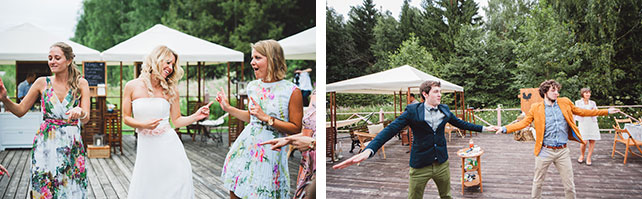 гости танцуют на свадьбе, Трогательная рустикальная свадьба Насти и Паши