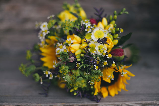 рустикальная свадьба на ранчо, букет невесты