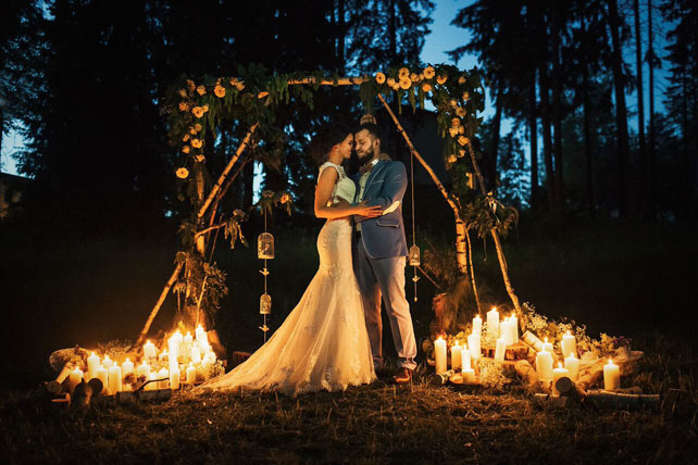 Рустикальная свадьба в пастельных тонах, свадебная арка