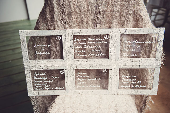 Рустикальная свадьба, план рассадки гостей
