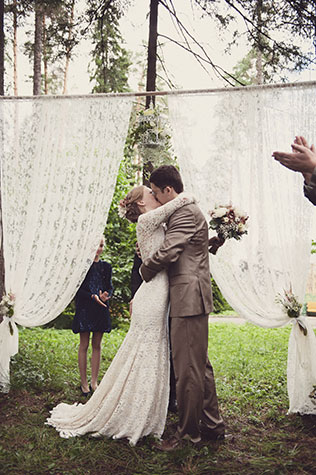 Рустикальная свадьба, церемония