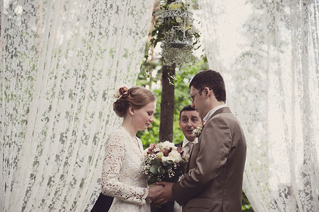 Рустикальная свадьба, церемония