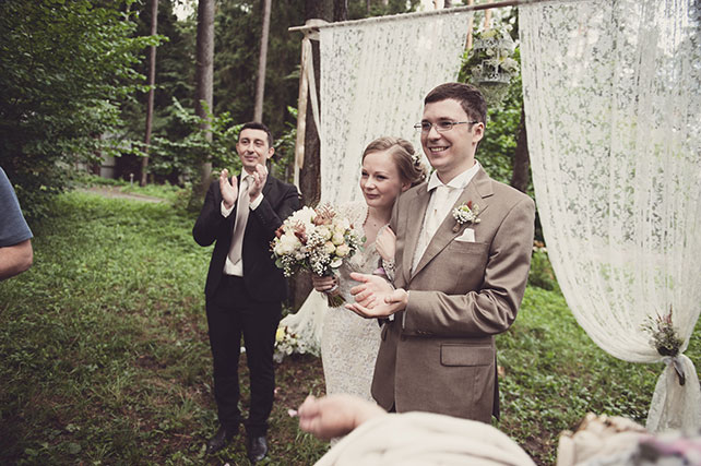 Рустикальная свадьба, церемония