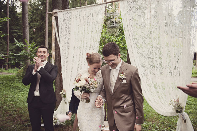 Рустикальная свадьба, церемония