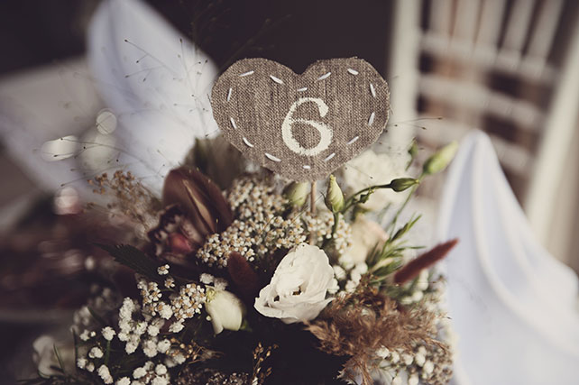 Рустикальная свадьба, нумерация столов