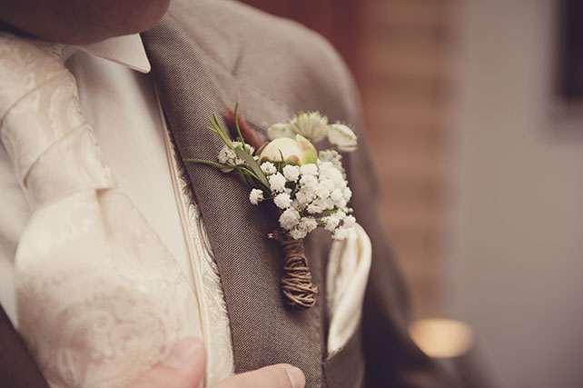 Рустикальная свадьба, бутоньерка жениха