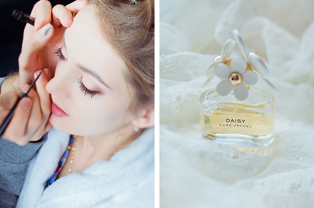 Лена и Миша: свадьба в синем цвете, макияж и духи невесты