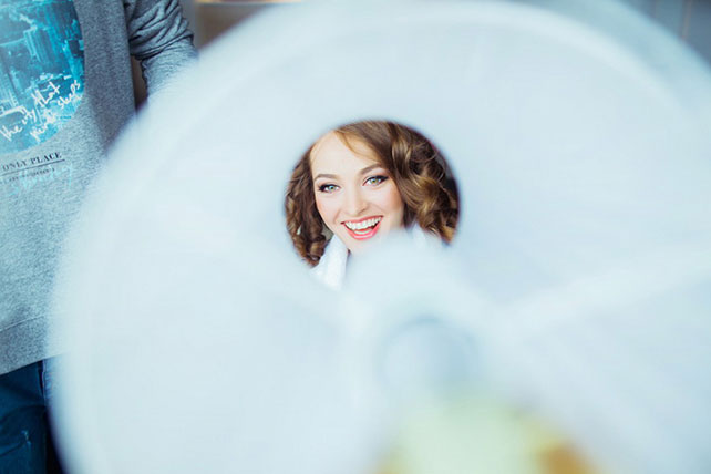 Лена и Миша: свадьба в синем цвете, макияж невесты