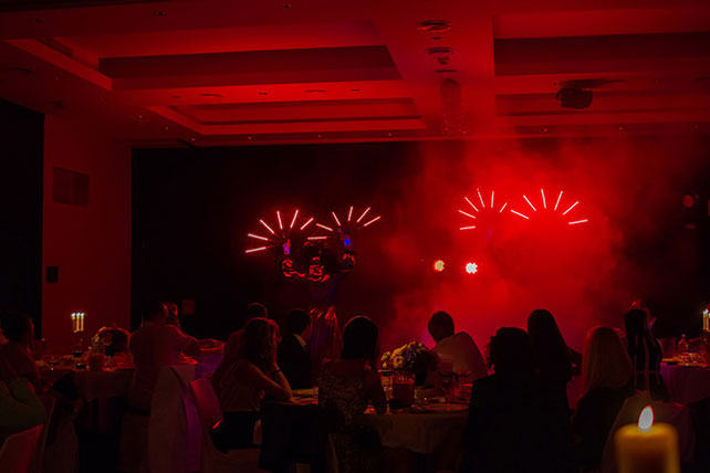 Лена и Миша: свадьба в синем цвете, шоу на свадьбе