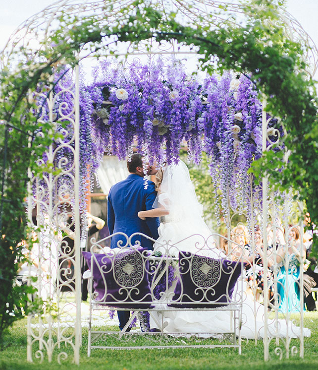 сиреневая свадьба, церемония