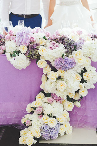 сиреневая свадьба, стол молодоженов