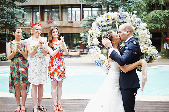 Большая славянская свадьба, Юлия и Йован, церемония бракосочетания, поцелуй жениха и невесты