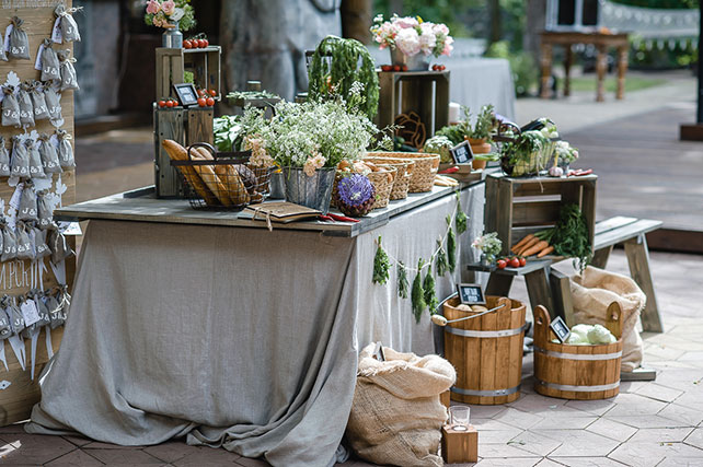 Большая славянская свадьба, Юлия и Йован, декор места торжества
