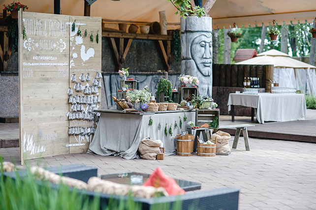 Большая славянская свадьба, Юлия и Йован, декор места торжества