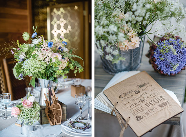 Большая славянская свадьба, Юлия и Йован, декор свадебных столов, номера столов, книга пожеланий