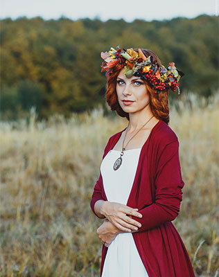 солнечная осенняя свадьба, образ невесты