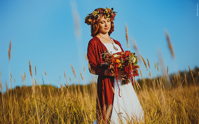 солнечная осенняя свадьба, образ невесты