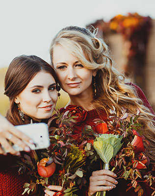 солнечная осенняя свадьба, подружки невесты