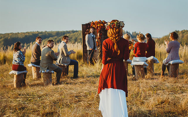 солнечная осенняя свадьба, церемония