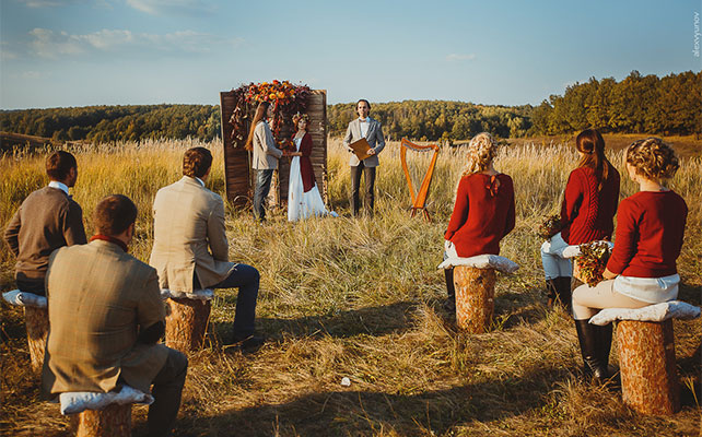 солнечная осенняя свадьба, церемония