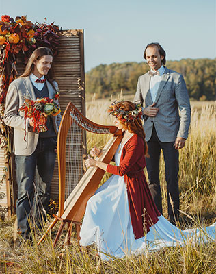 солнечная осенняя свадьба, церемония