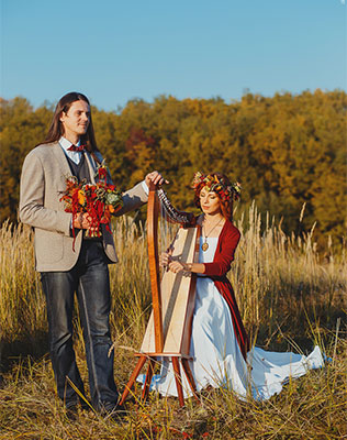 солнечная осенняя свадьба, церемония