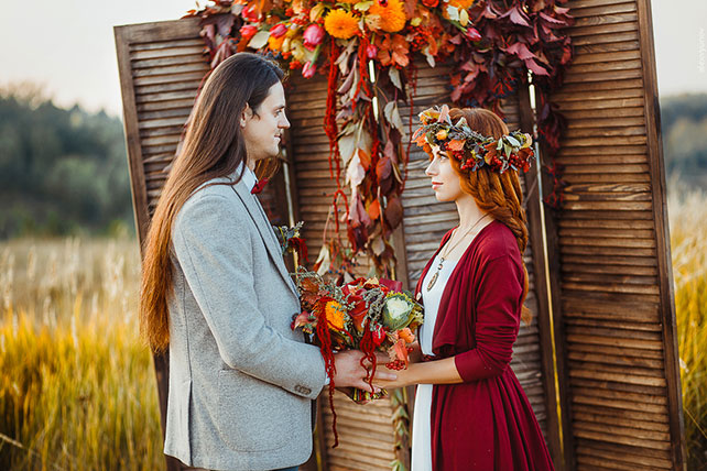 солнечная осенняя свадьба, церемония