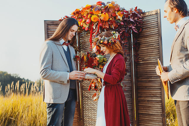 солнечная осенняя свадьба, церемония