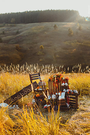 солнечная осенняя свадьба, сладкий стол