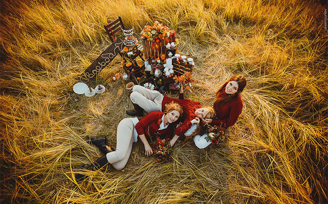 солнечная осенняя свадьба, подружки невесты