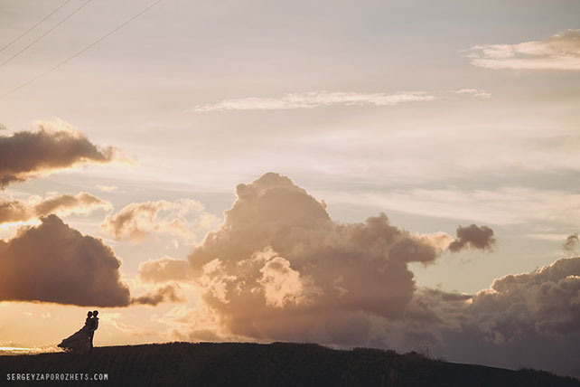 Солнечная свадьба в Тоскане, фотосессия молодожёнов на второй день свадьбы