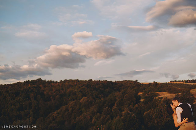 Солнечная свадьба в Тоскане, фотосессия молодожёнов на второй день свадьбы