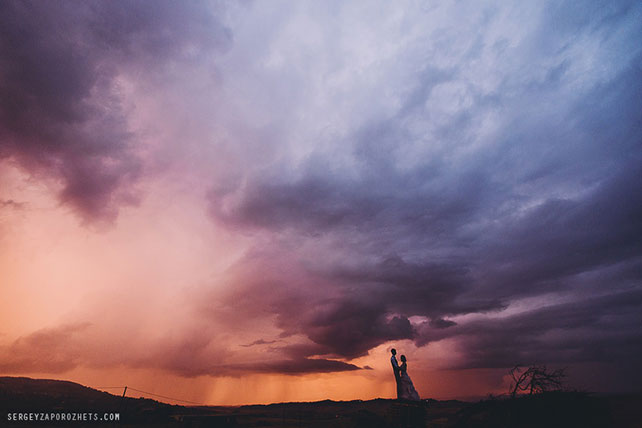 Солнечная свадьба в Тоскане, фотосессия молодожёнов на второй день свадьбы