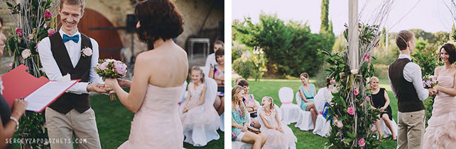 Солнечная свадьба в Тоскане, церемония бракосочетания