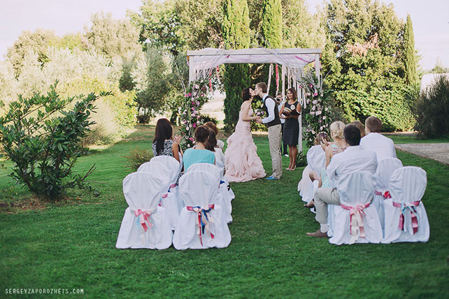 Солнечная свадьба в Тоскане, церемония бракосочетания