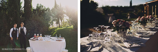Солнечная свадьба в Тоскане, банкетный стол