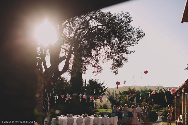 Солнечная свадьба в Тоскане, свадебный банкет