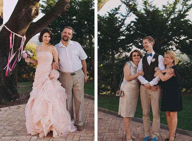 Солнечная свадьба в Тоскане, молодожёны с родителями