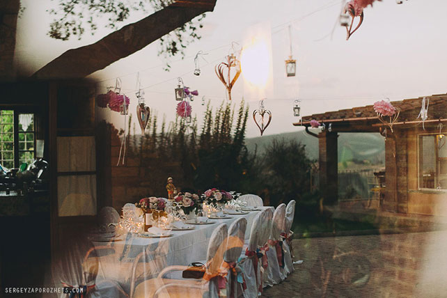 Солнечная свадьба в Тоскане, место банкета