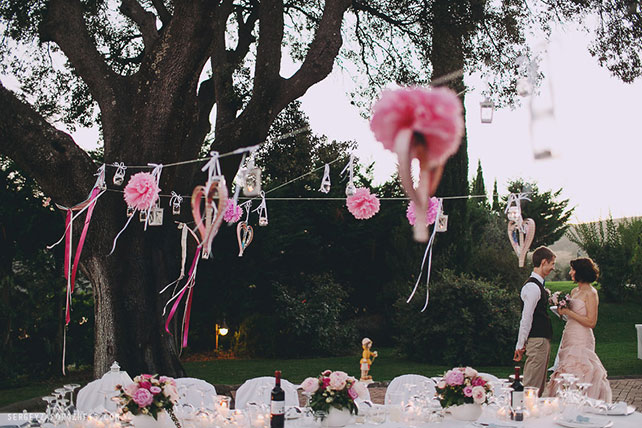Солнечная свадьба в Тоскане, декор банкетного стола