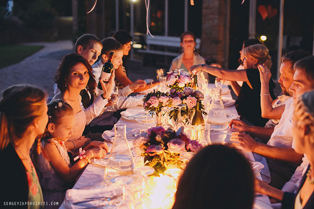 Солнечная свадьба в Тоскане, вечерний банкет